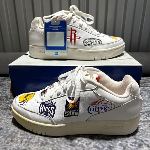Vintage Reebok Downtime Low NBA Sneakers Western Conference Size 8.5 White